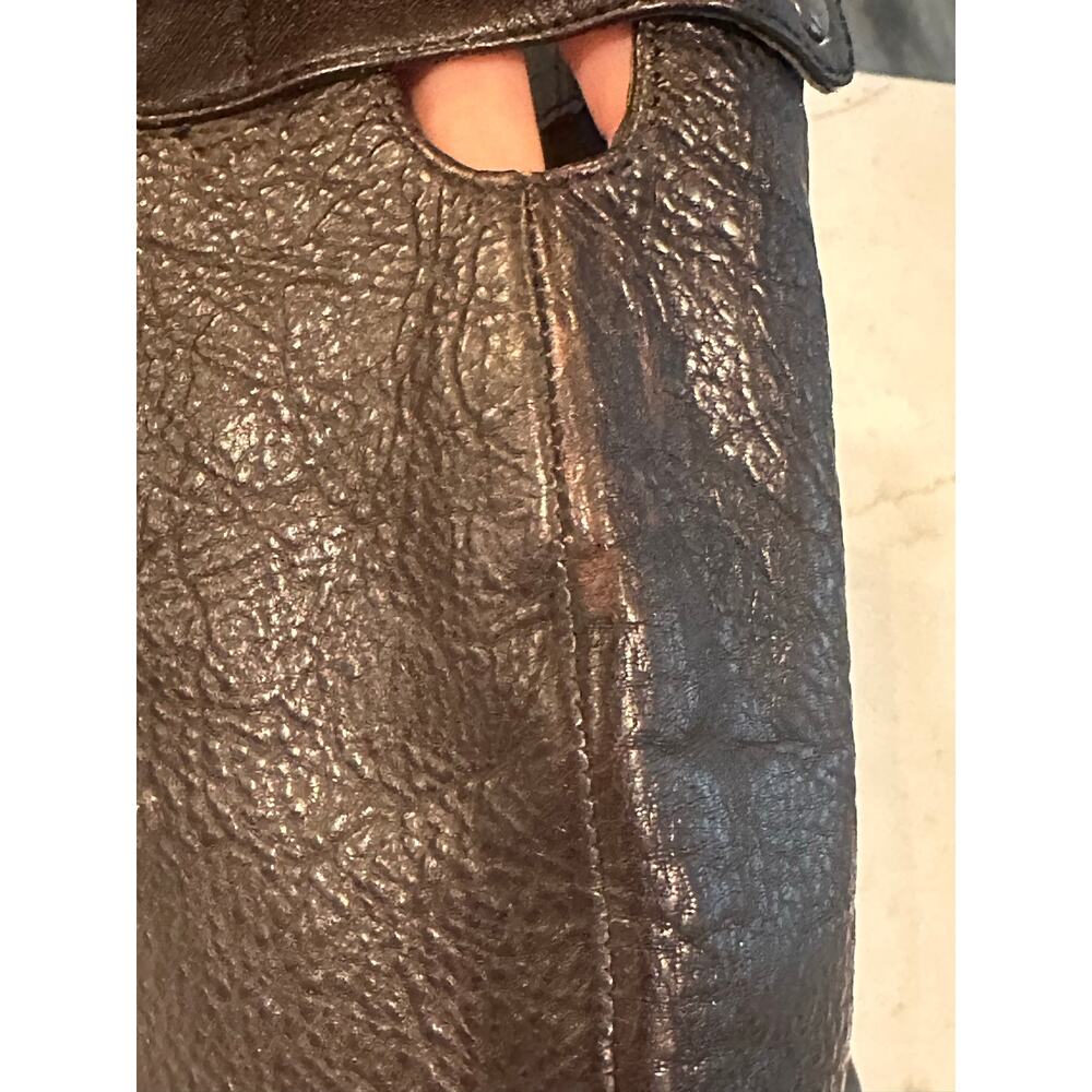 Women's Born Crown Gilmore Knee High Zip On Lace Tie Blackish Brown Leather 7.5 - Picture 5 of 16